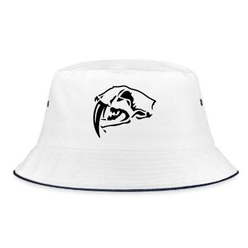 Sabre-toothed Tiger Skull - Bucket Hat - white/navy - Front