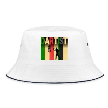 Dartist: Art Meets Dart Retro Stripes - Bucket Hat - white/navy - Front
