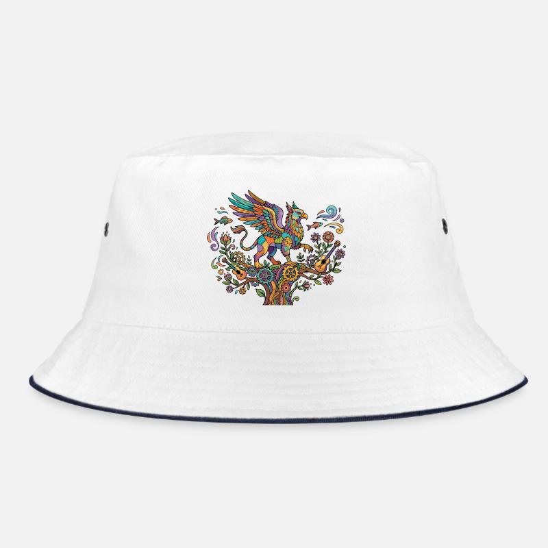 Phoenix Nature Music Tuning Guitar Pattern Motif Bucket Hat