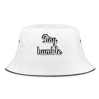 Stay Humble Script Typography - Bucket Hat - white/navy - Front