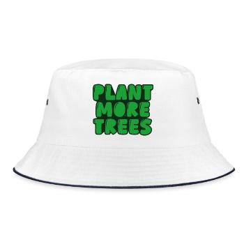 plant more trees - Bucket Hat - white/navy - Front