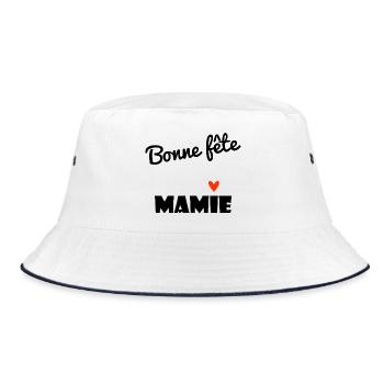 HAPPY BIRTHDAY GRANDMA. GRANNY. MAMMA. GRANDMOTHER - Bucket Hat - white/navy - Front