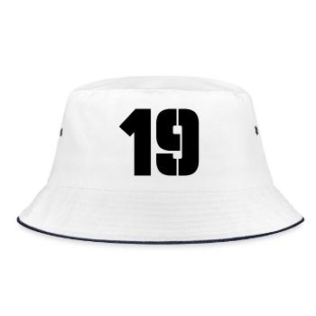 19 - Bucket Hat - white/navy - Front
