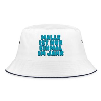 Malle ist nur einmal im Jahr - Bucket Hat - Weiß/Navy - Vorne