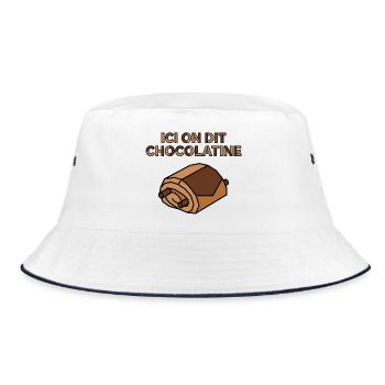 Ici on dit chocolatine viennoiserie Sud-Ouest - Bob - blanc/marine - Devant