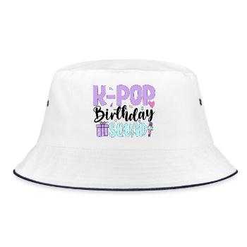 K Pop Birthday Squad - Bucket Hat - Weiß/Navy - Vorne
