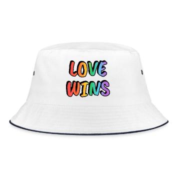 Love Wins Rainbow Gradient - Bucket Hat - white/navy - Front