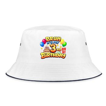 3. Geburtstagsshirt 3. Geburtstagsgeschenk Junge Mädchen 3. - Bucket Hat - Weiß/Navy - Vorne