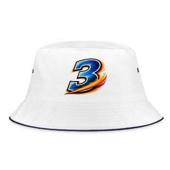 Nummer 3 Fußball Shirt Abwehr Spieler Team - Bucket Hat - Weiß/Navy - Vorne