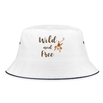 Wilde und kostenlose niedliche Affen-Dschungel-Vibes - Bucket Hat - Weiß/Navy - Vorne
