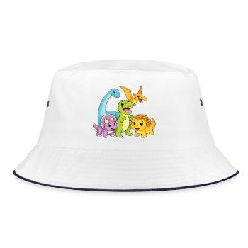 Cute Dino Team - Bucket Hat - white/navy - Front