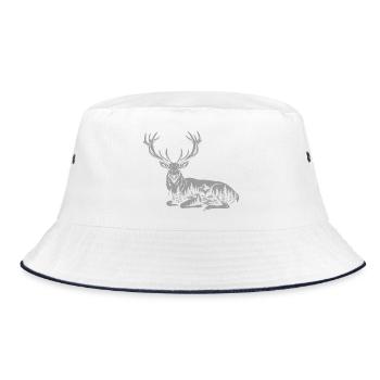 Deer - Bucket Hat - white/navy - Front