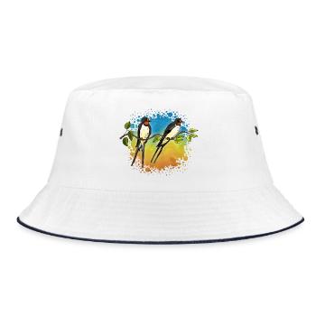Swallows - Bucket Hat - white/navy - Front