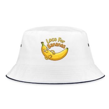 Loco For Bananas Cartoon - Bucket Hat - white/navy - Front