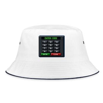 Geben Sie Code Keypad Neon ein - Bucket Hat - Weiß/Navy - Vorne