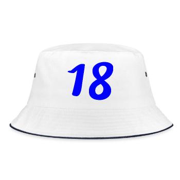 18. 18 YEARS OLD. 18th ANNIVERSARY. 18 BIRTHDAY. - Bucket Hat - white/navy - Front