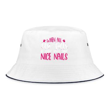 Nail Designer Nail Designer Cosmetics Nail Salon - Bucket Hat - white/navy - Front