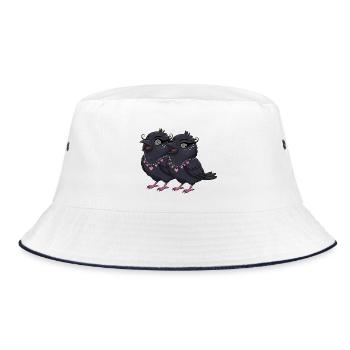 Raven Girls with Heart Necklaces - Bucket Hat - white/navy - Front