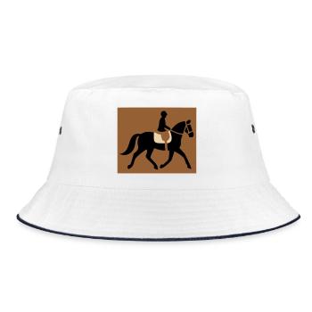 Reitsport Pferd Reiter Hobby - Bucket Hat - Weiß/Navy - Vorne