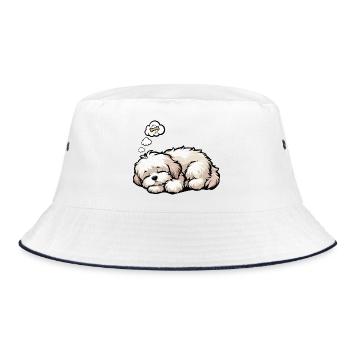 Havanese Havanese Owners Havanese Farmers - Bucket Hat - white/navy - Front