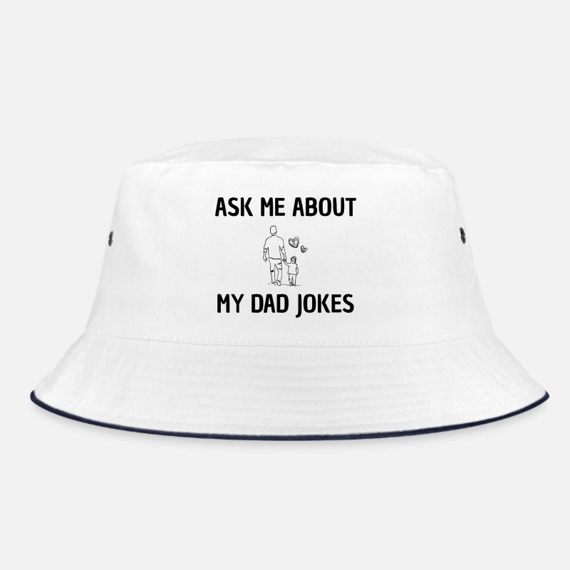 Ask me for daddy jokes - Bucket Hat - white/navy