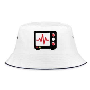 ECG Monitor Heartbeat Medicine - Bucket Hat - white/navy - Front