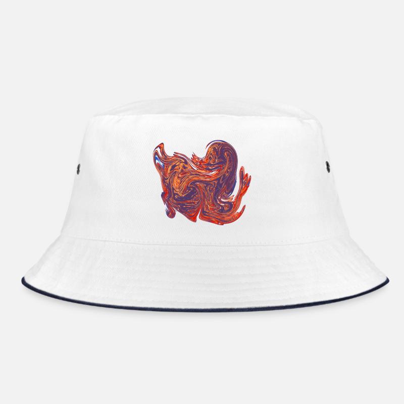 Color Swirl Heart Marble Pattern Bucket Hat