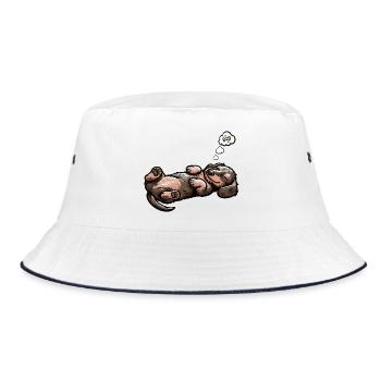 wire-haired dachshund dachshund dachshund owner Teckel Tekkel - Bucket Hat - white/navy - Front