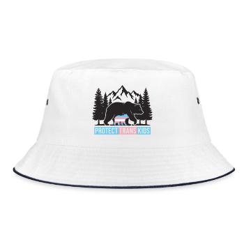 Pride Month LGBT – Schütze trans Kinder - Bucket Hat - Weiß/Navy - Vorne