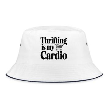 Thrifling is My Cardio - Bucket Hat - white/navy - Front