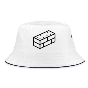 brick - Bucket Hat - white/navy - Front