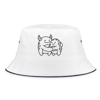 Monster - Bucket Hat - Weiß/Navy - Vorne