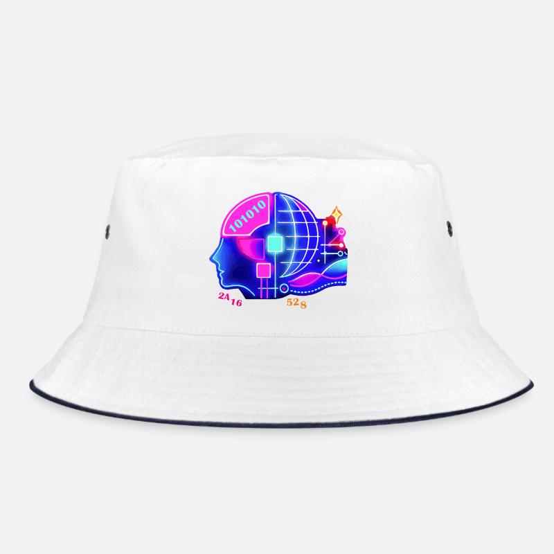 Merging AI and human intelligence - Bucket Hat - white/navy