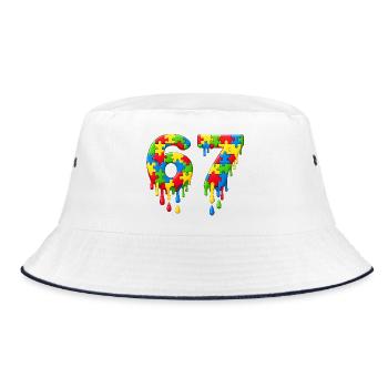 1067. Geburtstag Awesome Since 1959 Legend Gebore - Bucket Hat - Weiß/Navy - Vorne