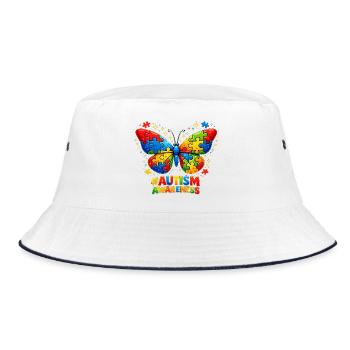 Autisme Papillon Couleur Puzzle Cadeau - Bob - blanc/marine - Devant