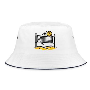 Beach volleyball net Beach sports club tournament - Bucket Hat - white/navy - Front