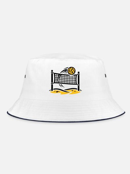 Beach volleyball net Beach sports club tournament - Bucket Hat - white/navy - Front