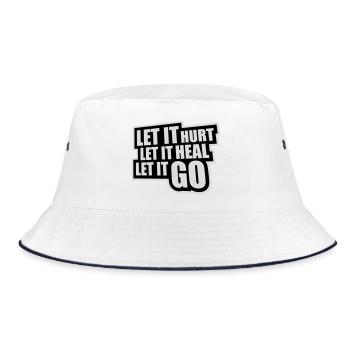 Let It Hurt Let It Heal Let It Go Inspirational - Bucket Hat - white/navy - Front