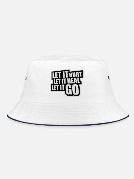 Let It Hurt Let It Heal Let It Go Inspirational - Bucket Hat - white/navy - Front
