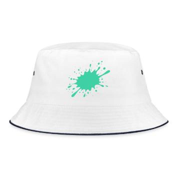 Turquoise paint splash - Bucket Hat - white/navy - Front
