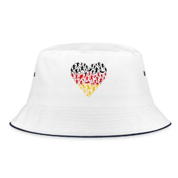Fußball Herz Deutschland – Soccer Player - Bucket Hat - white/navy - Front