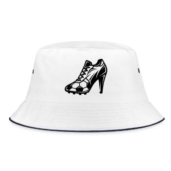 Frauenfussball Fussballschuhe - Bucket Hat - Weiß/Navy - Vorne