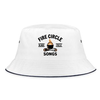 Campfire Kettle Cooking Outdoor Camping - Bucket Hat - white/navy - Front