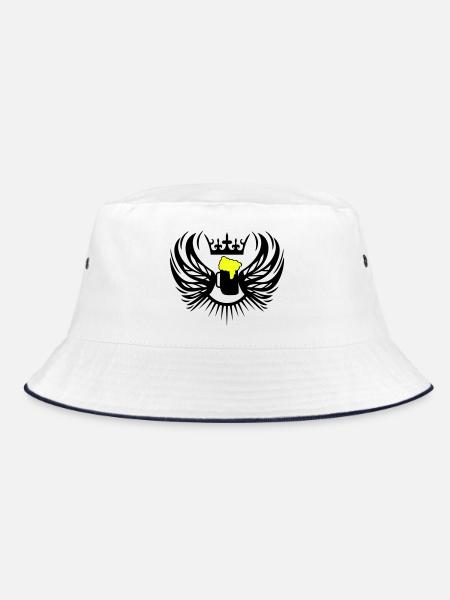 bier_wappen2 - Bucket Hat - Weiß/Navy - Vorne