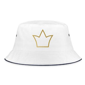 Crown – symbol of strength and self-confidence - Bucket Hat - white/navy - Front