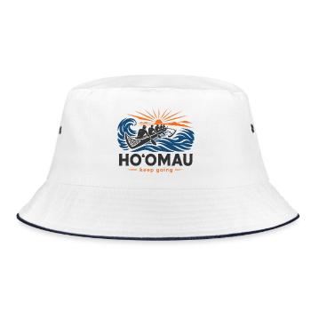 Hoomau Keep Going - Bucket Hat - white/navy - Front