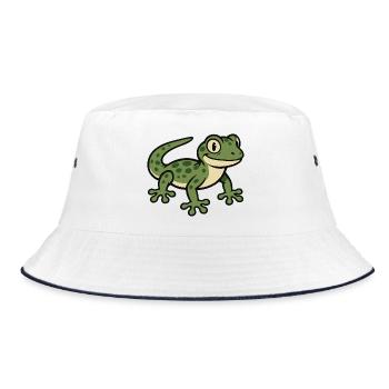 Green Gecko - Bucket Hat - white/navy - Front