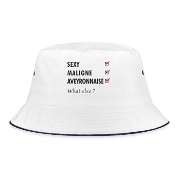 Sexy Maligne Aveyronnaise What Else T-Shirt Cad... - Bucket Hat - white/navy - Front