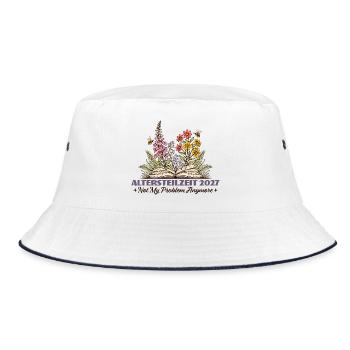 Partial retirement 2027 Prospective early retirement gift - Bucket Hat - white/navy - Front