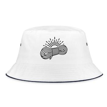 Climbing Rope Sun Motif - Bucket Hat - white/navy - Front